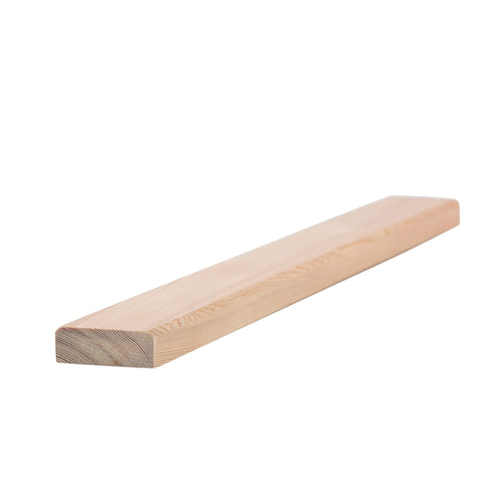 Wood larch smooth edge, chamfered cover strip 19 x 94 mm
